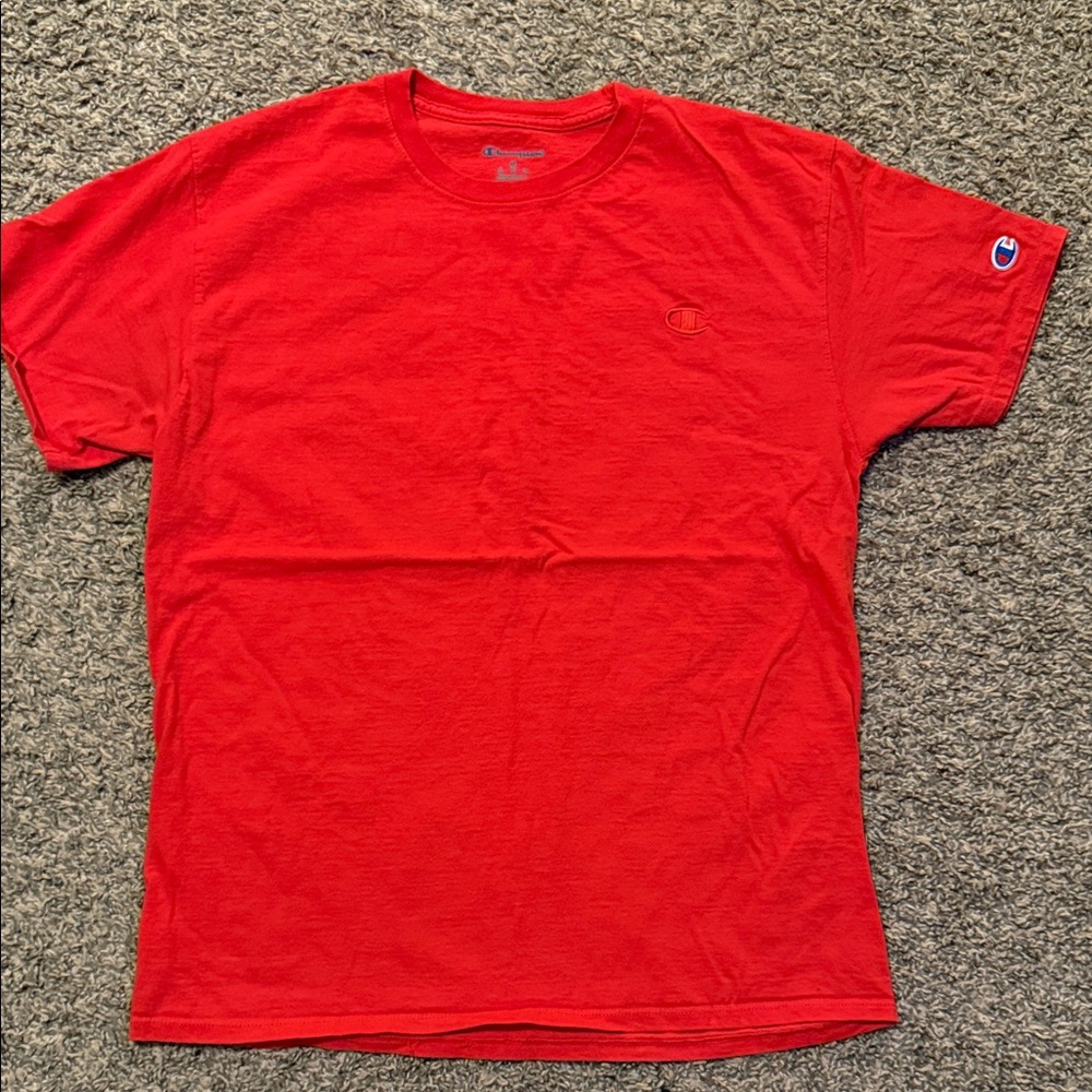 Champion Men's Bright Red Short Sleeve Tee